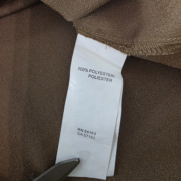 Kensie Sleeveless Shirt Dress Size M Brown Black Yellow Pocket Belted Colorblock - Picture 5 of 6